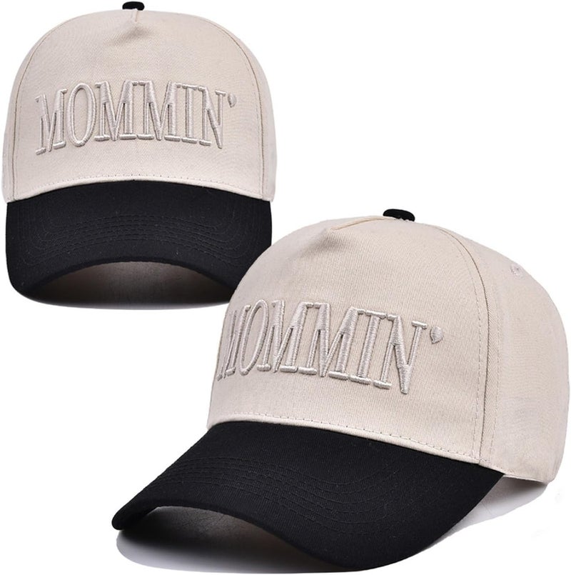 Asadovce Mommin Trucker Hat for Women Embroidered Mom Baseball Cap Adjustable Canvas Vintage Hat for Casual Wear - Image 4
